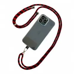 Icoveri Cordón Colgante para Cuello Universal Negro/Rojo para Smartphone