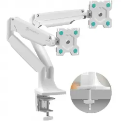 Onkron G200-WHT Soporte Brazo Articulado para 2 Monitores 13"-32" VESA 100x100 Máx 9Kg