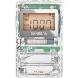 Sangean DT-160 Clear Radio Portátil de Bolsillo Transparente