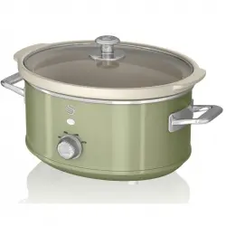 Swan Retro SF17021GNEU Olla de Cocción Lenta 3.5L Verde