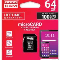 Tarjeta Memoria Micro SD Goodram M1AA-0640R12 64GB