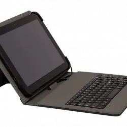 Funda con teclado - Nilox NXFU001, Universal, De 9.7" a 10.5", Micro-USB/USB-C, Sistema anti-apertura, Negro