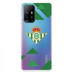 Funda para Oppo A74 4G del Betis Escudo Fondo Transparente - Licencia Oficial Real Betis Balompié