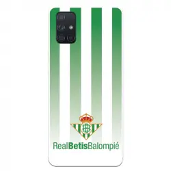 Funda Para Samsung Galaxy A71 Del Betis Fondo Rayas Verdiblancas - Licencia Oficial Real Betis Balompié