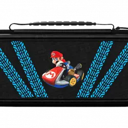 Funda - PDP Travel Case Plus Glow Kart Drift, Para Nintendo Switch, Con cremallera, Negro y Azul