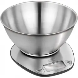 Mpm Mwk-05m Báscula De Cocina Digital Con Bol Removible, Acero Inoxidable, Alta Precisión 1g, Hasta
