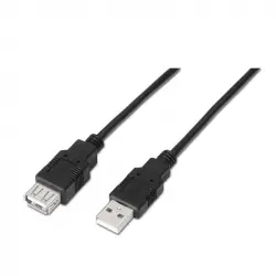 Nanocable Cable USB 2.0 Tipo A a USB Tipo A Macho/Hembra 3m Negro