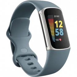 Pulsera de actividad - Fitbit Charge 5, Azul Acero, 13 21 cm, 1.04", GPS, BT LE, ECG, NFC, SpO2