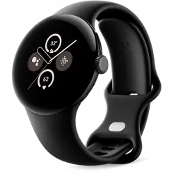 Smartwatch - Google Pixel Watch 2, 41 mm AMOLED, GPS, Android, Caja aluminio negro mate, Correa deportiva obsidiana