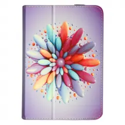 Avizar Funda Solapa Diseño Flores Candy Violeta para Tablets hasta 10"