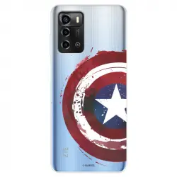 Funda Para Zte Blade A72 Oficial De Marvel Capitán América Escudo Transparente - Marvel