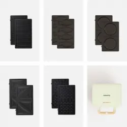 Pack Stone Studio Doble - Sandwichera, Grill Y Gofrera + Placa Taiyaki + Placa Tortitas Pancake