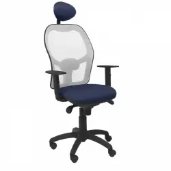 Piqueras y Crespo Jorquera Silla Malla Gris Asiento Bali con Cabecero Fijo Azul Marino