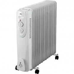 Radiador - OK ORO 1312524 ES, 2500W, 3 niveles calor, 13 elementos, Protección sobrecalentamiento, Blanco