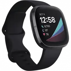 Reloj deportivo - Fitbit Sense, Negro, Avanzado de Salud, Métricas Salud exclusivas, + 6 días batería