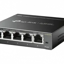 Switch - TP-Link TL-SG105S, 5 puertos RJ-45, Gigabit Ethernet (10/100/1000), Negro