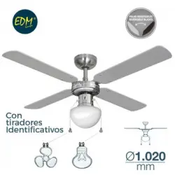 Ventilador De Techo Modelo Caribe 50w Ø102cm Cromado 65m3/min Edm