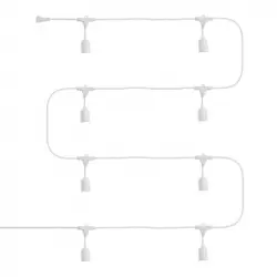 EfectoLED Guirnalda Waterproof IP65 con 8 Portalámparas E27 5.5m Blanco