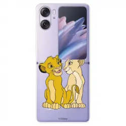 Funda Para Oppo Find N2 Flip Oficial De Disney Simba Y Nala Silueta - El Rey León