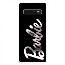 Funda Para Samsung Galaxy S10 Plus Oficial De Mattel Barbie Logo Barbie Silicona Negra - Barbie