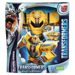 Hasbro Original Transformers Earthspark Cambiador de Giro Bumblebee y Mo Malto
