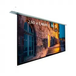 Kimex Pantalla de Proyección Eléctrica Empotrable 2.60x1.46m Formato 16:9 Función Wi-Fi