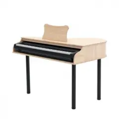 Mueble Para Teclado Pärumm Caccini 139x96,5x96cm Con Atril Y Patas Desmontables, Fabricado Con Madera De Pino Color Natural