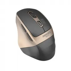 Promate Samit Ratón Inalámbrico Clic Silencioso USB Nano 2.4 Ghz 6 Botones 2200DPI Dorado