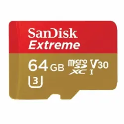Sandisk Extreme - Tarjeta De Memoria Microsdxc U3, V30 De 64gb Red Gold