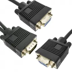 BeMatik Cable Duplicador Pasivo VGA Macho/Hembra 30cm Negro