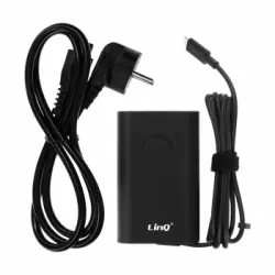 Cargador Corriente Potencia 65w Cable Conector Usb-c Compacto Linq Negro