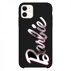 Funda Oficial de Mattel Barbie Logo Barbie Silicona Negra para iPhone 11