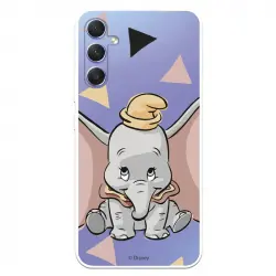 Funda Para Samsung Galaxy A34 5g Oficial De Disney Dumbo Silueta Transparente - Dumbo