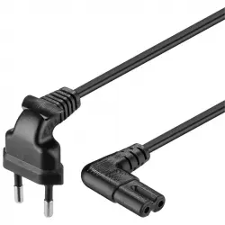 Goobay Cable de Alimentación IEC-320/C7 Acodado 2m Negro