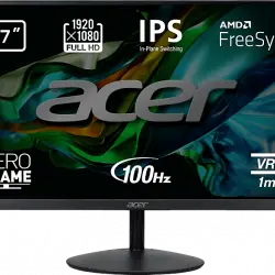 Monitor - Acer SA272Ebi, 27" Full HD IPS, 1 ms, 100 Hz, x HDMI(1.4) + VGA, Negro