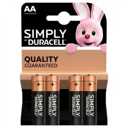 Pack pilas DURACELL Simply LR06 AA x 4 uds