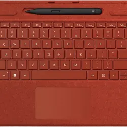 Teclado - Microsoft 8X6-00032, Para Surface Pro 8, X, Rojo amapola + Slim Pen 2