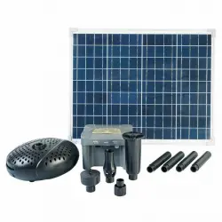 Ubbink SolarMax 2500 Conjunto con Panel Solar 35W + Bomba para Fuentes 2480 L/h + Batería Recargable