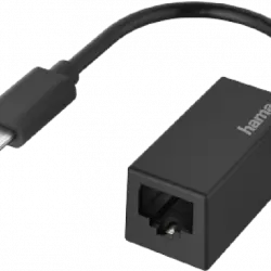 Adaptador USB - Hama 00200322, C 3.1, Para Gigabit Ethernet, Plug & Play, Negro