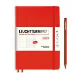 Agenda anual 2024 Leuchtturm 1917 A5 semana vista tapa dura + notas Fox Red