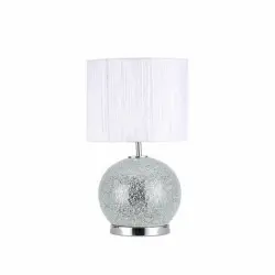 Fabrilamp Sobremesa Cristal Secoya 1xe27 Led 5w 4000k Mosaico Espejo Cromo Pantalla Blanca