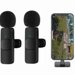 Kit 2 Microfóno Gamer Wireless Lavalier Con Reducción De Ruido Y Baja Latencia Para Iphone 14 Pro