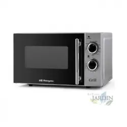 Microondas 20 L Orbegozo. Potencia 700w. Grill 900w. Frontal Con Detalle Inox. 5 Niveles De Potencia + Grill + 3 Combi.