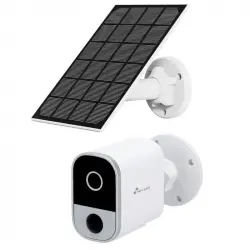 Nivian Cámara de Vigilancia WiFi FullHD con Batería de 5200mAh Blanca + Panel Solar 5V 3W