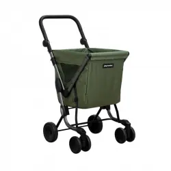 Playmarket We Go Premium Carro De La Compra, 4 Ruedas, Plegable, Verde