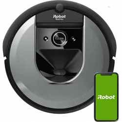 Robot aspirador - iRobot® Roomba® i7, Limpieza por reconocimiento de objetos, Asistente de voz, Wi-Fi, Negro