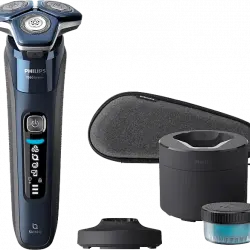Afeitadora eléctrica – Philips Serie 7000 S7885/55, base de limpieza, Uso en seco y mojado, 60 min, Azul