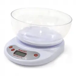 Basic Home Báscula de Cocina Digital hasta 5Kg Blanca
