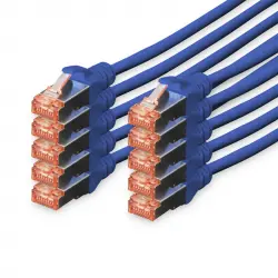 Digitus 10x Cable de Red Cat6 S/FTP S-STP 0.25 m Azul