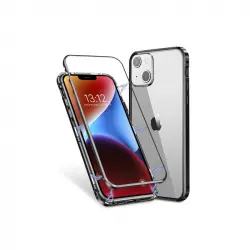 Funda Magnetica Con Cristal Templado Negra Para Iphone 14 Plus